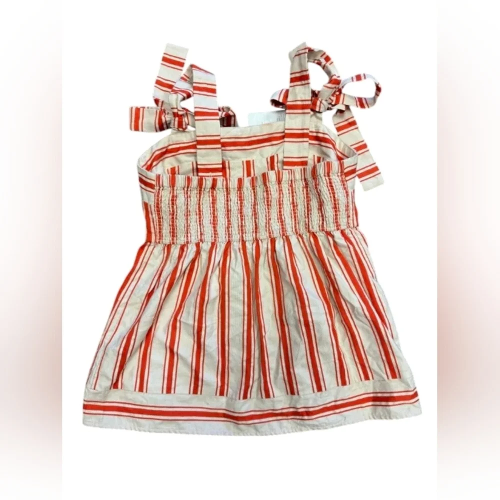 Cabi NWT Brunch Top Orange/Creme Size Small Linen Blend - Picture 6 of 12